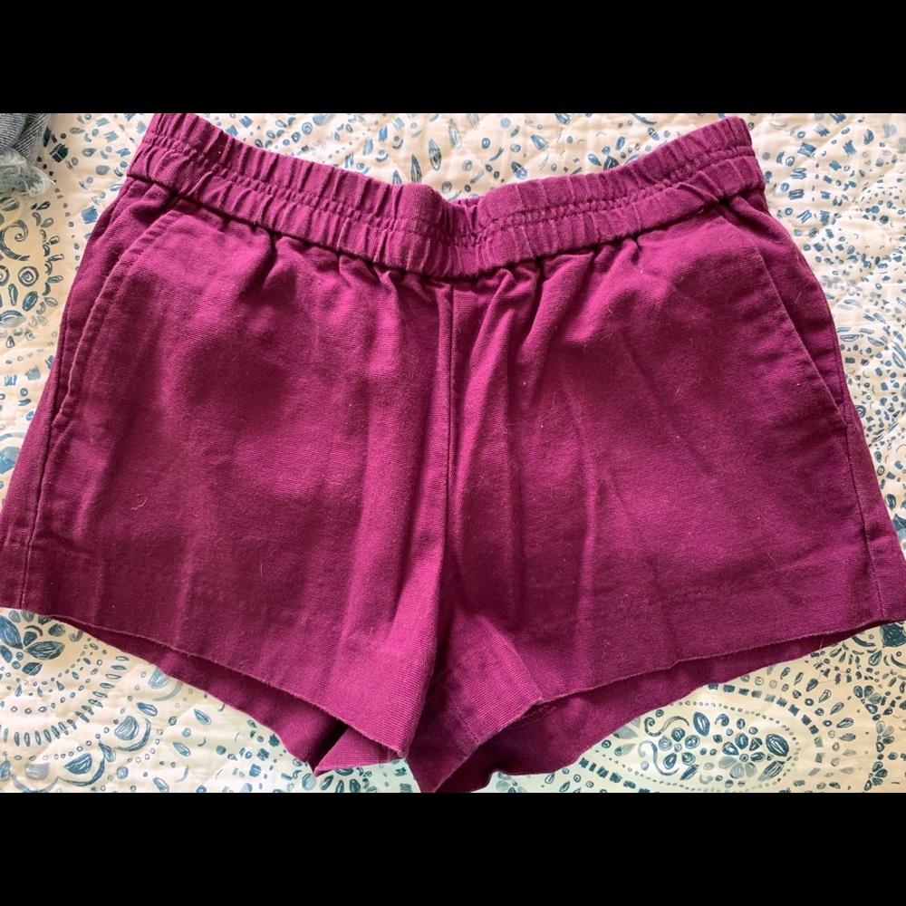 J. Crew purple linen shorts
